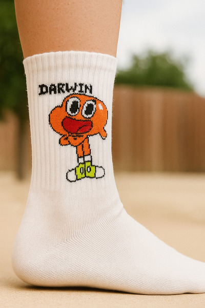 çorapdunyam 4-Piece Anime Character Cute Fire & Water College Socks