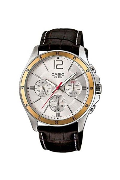Casio Men's Enticer Chronograph Watch MTP-1374L-7A - 44 mm - Brown