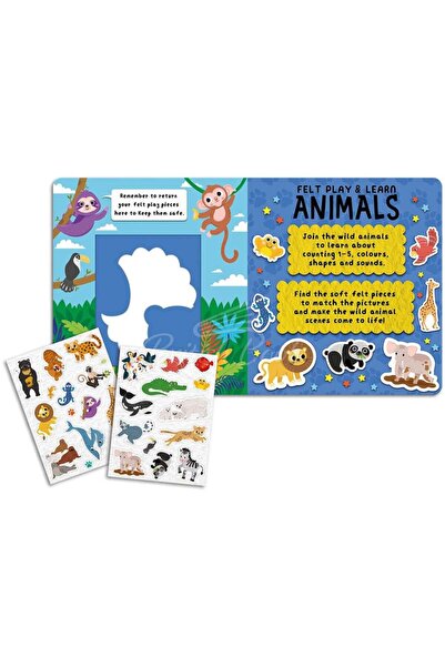Gemini Felt Play & Learn Animals sensory book with felt characters