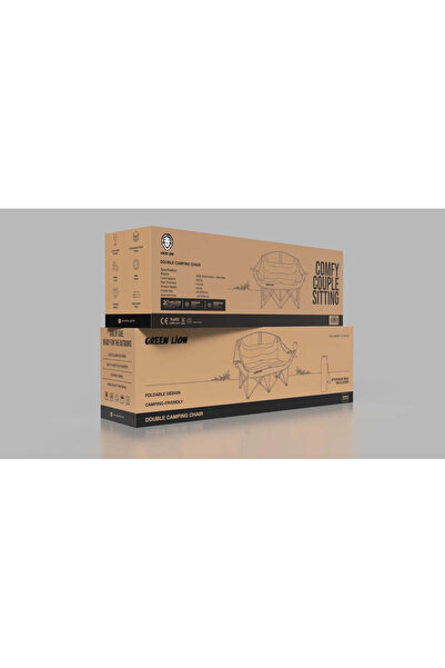 Green Lion Double Camping Chair - Beige