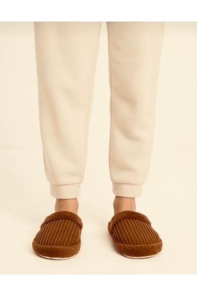 ALMİNA Дамски домашни пантофи Плюшени пантофи модел Atom Тихи подметки Плюшени пухкави домашни пантофи Сватбен комплект пантофи