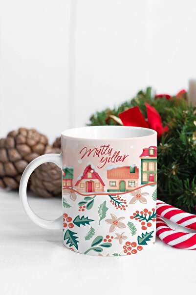 Flipped Christmas Pine Tree Model Gift Item and Village Mug