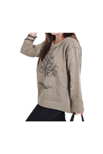 PHUTİ COLLECTION Torn Tree Sweatshirt