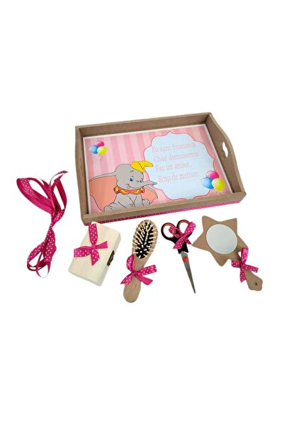 KidsMagazin Set de tuns păr elefant roz pentru fete, 6 piese