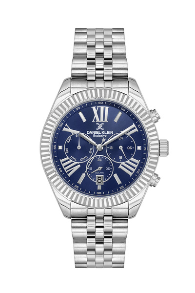 Daniel Klein New Model Navy Blue Dial Function Calendar Men's Wristwatch 3 Atm Water Resistant