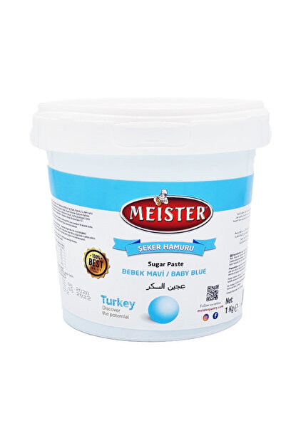 Top Ingrediente Sugar Paste - Meister - Modeling & Coating - Bucket - 1 Kilogram - Color Blue - White