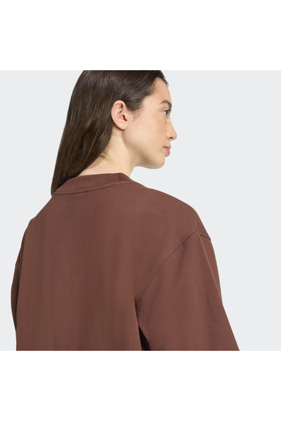 adidas Essentials Linear Oversized Women's Brown T-Shirt - Jx5536