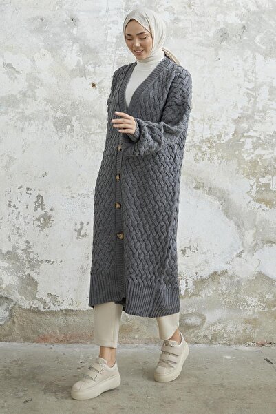 NEW DAĞ Buttoned Basket Knitted Cardigan