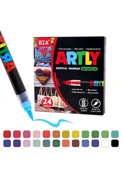 Bia Set of double-ended markers – 24 colors, portable design, premium quality