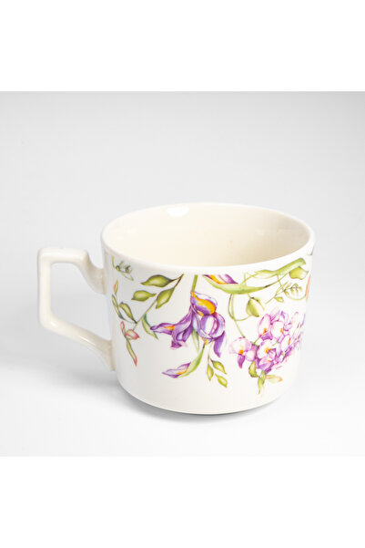 Malooki Set of 6 – Cup and Saucer with Lilac and Wisteria Design – 200ml