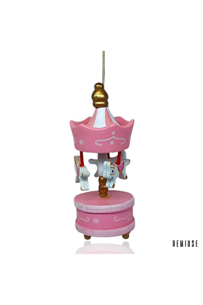 Remiuse Ahşap Atlıkarınca Yılbaşı Ağacı Asma Obje Bebek Odası Parti Dekorasyo...