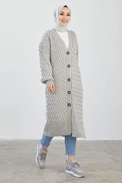 NEW DAĞ Buttoned Basket Knitted Cardigan