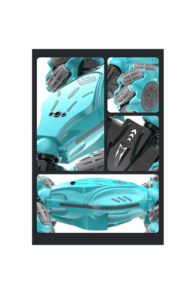 ENAGRO 4x4 Gesture Remote Control Car – drift, 360° spins, lights, sounds - turquoise color