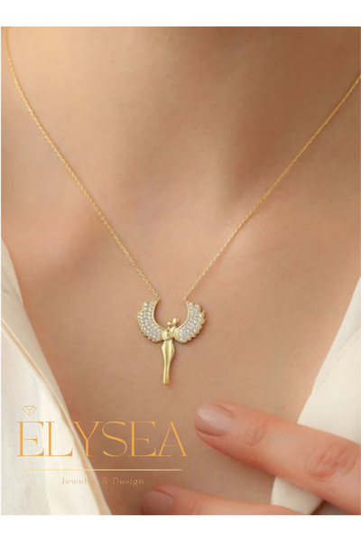 Elysea Jewelry & Design قلادة الملاك المحتضن من مجموعة أوريليا