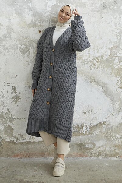 NEW DAĞ Buttoned Basket Knitted Cardigan