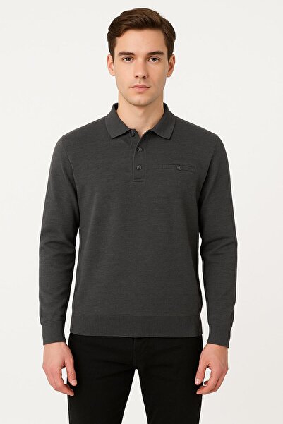 SİMENTİ Large Size Men's Polo Neck Thessaloniki Sweater - 7415