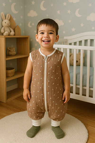 Calista home Girls Boys Sleeping Daily Muslin Combed Cotton Children Baby Printed Romper 4 Seasons