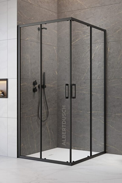 albert dusch Duşakabin Kare SİYAH Şeffaf Cam