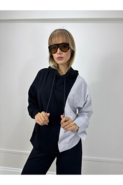 dilber fashion Stone Shirt Paneled Tracksuit Set