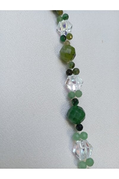 OEM Brățară cu mărgele Smarald, mărgele de smarald și Swarovski, elemente placate cu aur de 14K, 18+5 cm