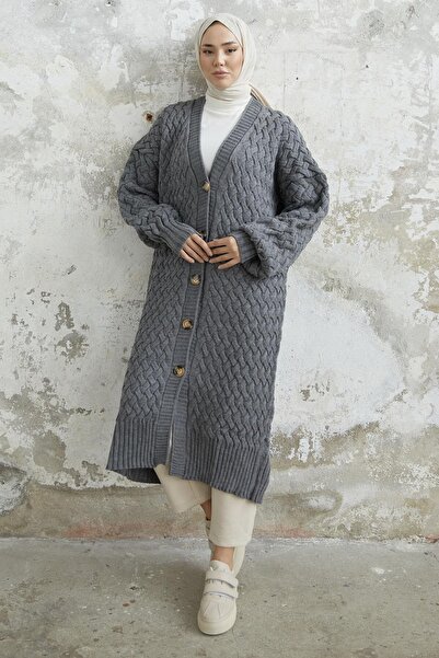 NEW DAĞ Buttoned Basket Knitted Cardigan