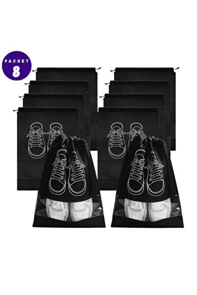 Practic si Curat Shoe Protection Bags with Window, Dust Protection, Pack of 8