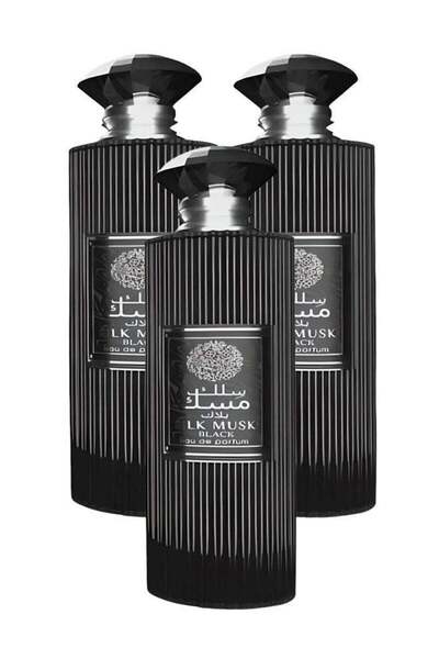 wadi al khaleej عطر مسك الحرير الأسود للجنسين، 3 قطع، 100 مل