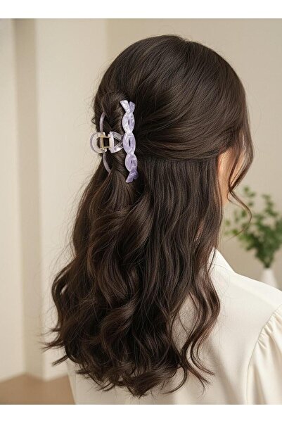 Toka Delisi Cataramă pentru femei în formă de spirală, moale, violet, acrilic