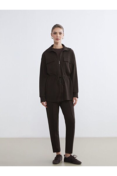 LC Waikiki Γυναικείο φούτερ με φερμουάρ LCW Modest ψηλός λαιμός oversized