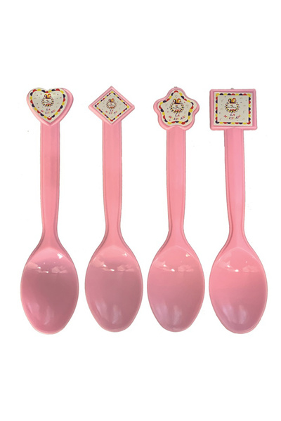 Mirific Party Set of 8 pink cake spoons, 15 cm, QT9794