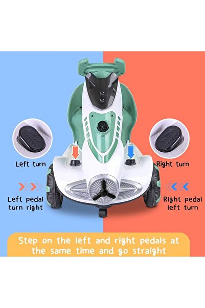 ALBADER سكوتر كهربائي للأطفال، سكوتر مزود بمُطلق فقاعات، ألعاب ركوب للأطفال، 4 عجلات