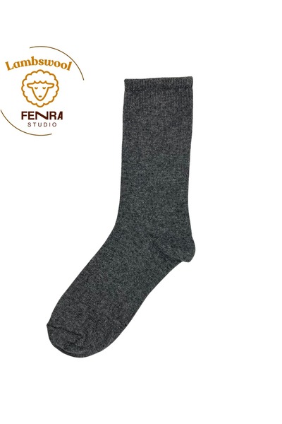 FENRA STUDIO Women's Winter Thermal Wool Warm Lambswool Gray Socks