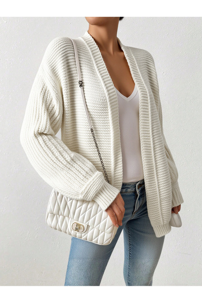Knitoryx Women's Ultra Soft Balloon Sleeve Thick Knit Flowy Basic Cardigan (3 Colors)