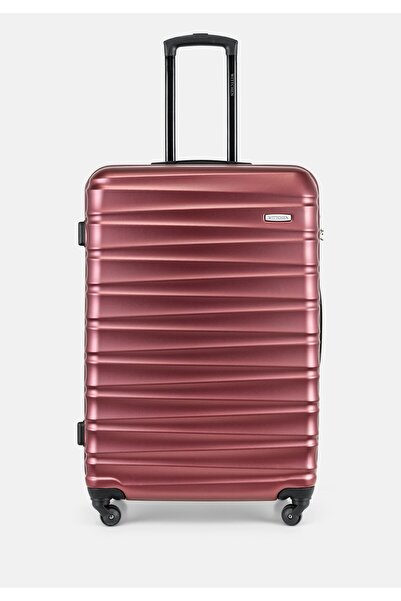 Wittchen Men's Large ABS Suitcase with Ribbing Burgundy Burgundy ABS