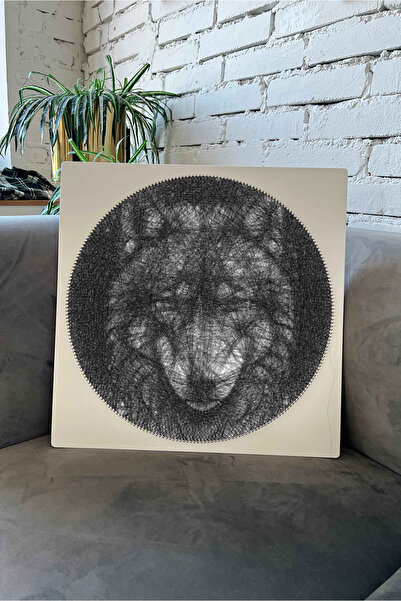 Aren Dreams Kurt String Art El Yapımı İp Sanatı Tablo 50x50 cm