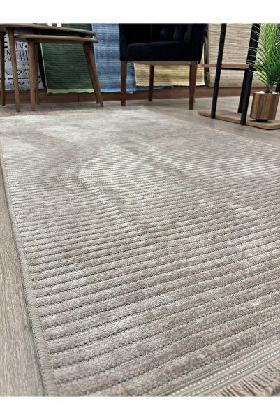 NevMahall Makinada Yıkanabilir Kaymaz Taban Antialerjik Sade Desenli Şönil Mutfak Kilimi