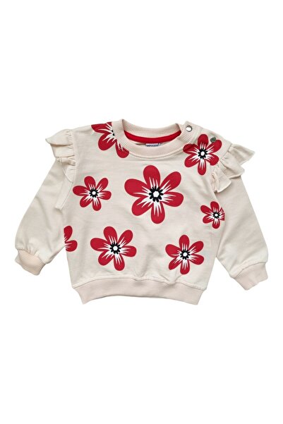 Miniworld Girls' 2-piece cotton outfit, Flowers, 18-24 months, 92 cm, Red