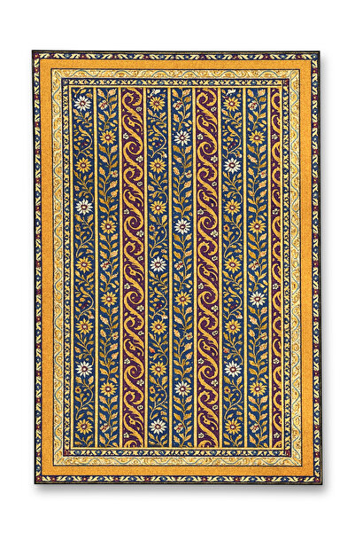 Rugs Modern Halı MOSSO Μπλε Μωβ Αποχρώσεις Έθνικ Λουλούδια με Σχέδιο Υφαντή Β...