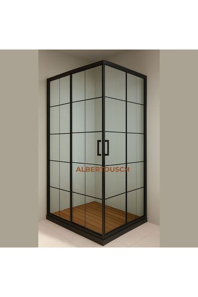 albert dusch Duşakabin Kare Siyah Çizgili 5mm Cam Yükseklik 190 cm