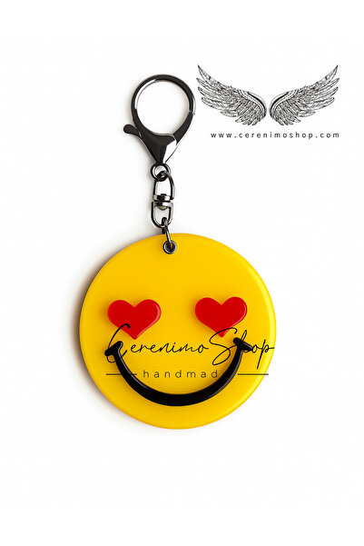 Cerenimo Shop سلسلة مفاتيح وتعليقة حقيبة بتصميم مرآة وشخصيات ملونة