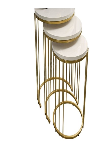 3’lü Gold Zigon Sehpa