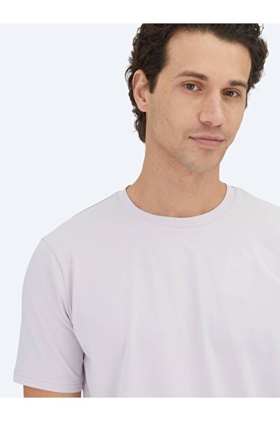 Kip Μπλουζάκι από βαμβακερό μείγμα λιλά με λαιμόκοψη