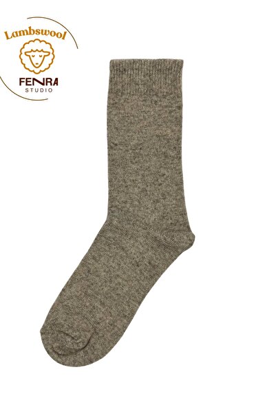 FENRA STUDIO KADIN KIŞLIK TERMAL YÜNLÜ SICAK TUTAN LAMBSWOOL BEJ ÇORAP