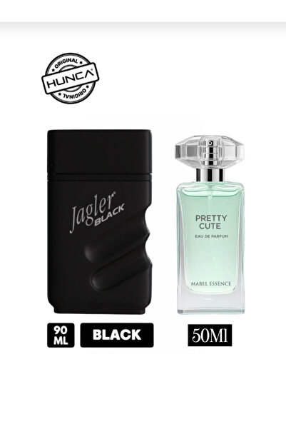 Hunca Jagler Black 90Ml EDT Erkek parfüm + Mabel Pretty Cute Kadın 50Ml EDP P...