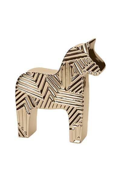 Tognana Decorațiune cal H15 cm porțelan auriu