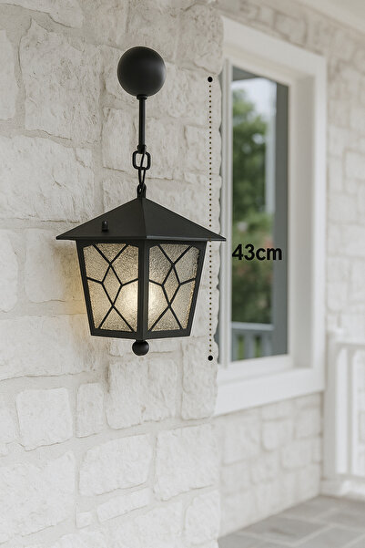 232LAMP YUVA Siyah Lüx Şık Bahçe Lamba Kamelya Veranda Teras Balkon Sarkıt Av...