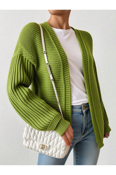 Knitoryx Women's Ultra Soft Balloon Sleeve Thick Knit Flowy Basic Cardigan (3 Colors)