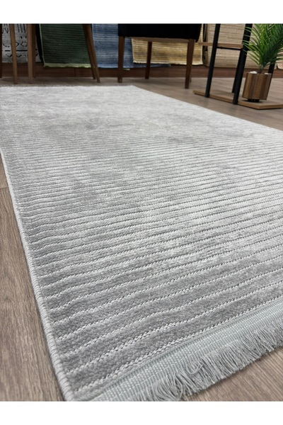 NevMahall Makinada Yıkanabilir Kaymaz Taban Antialerjik Sade Desenli Şönil Mutfak Kilimi