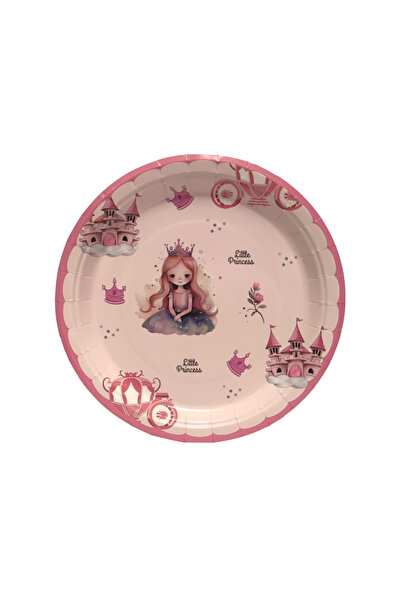 Mirific Party Set of 8 pink cake plates, 18 cm, Little Princess