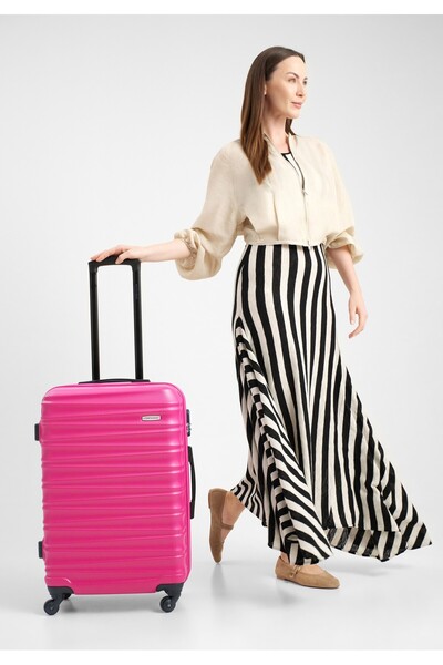 Wittchen Men's Medium Ribbed ABS Suitcase Pink Pink ABS